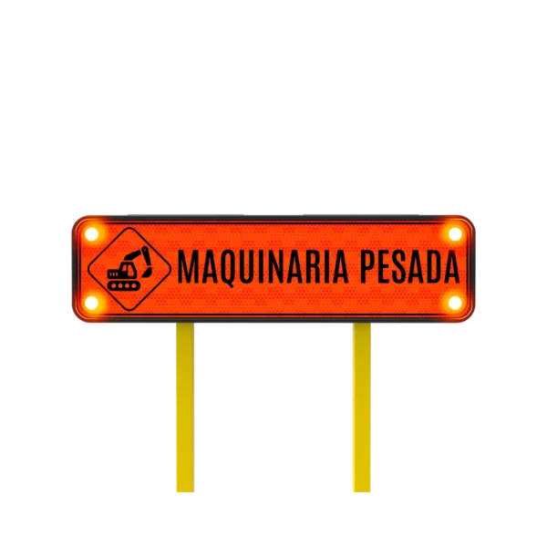 Señal Peligro Maquinaria Pesada en Movimiento Solar 122x30 cm​