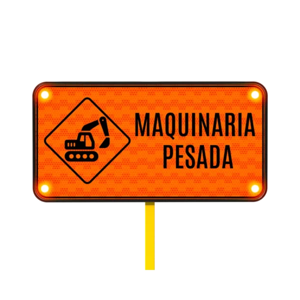 Señal Peligro Maquinaria Pesada en Movimiento​ Solar 122x61 cm