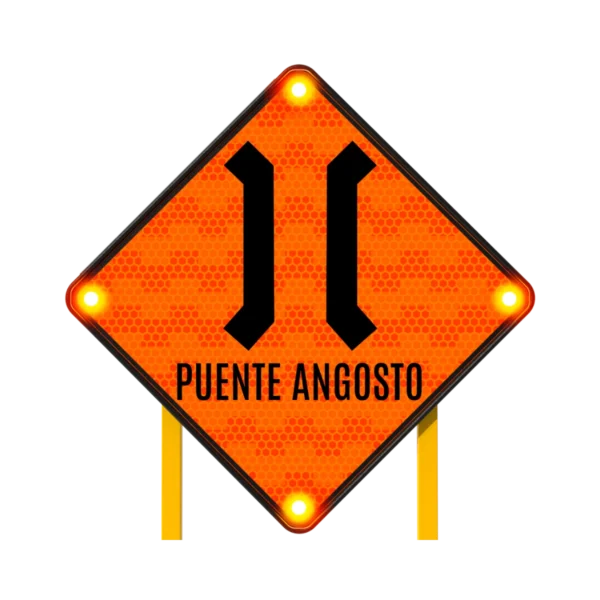 Señal Puente Angosto Solar 86x86 cm
