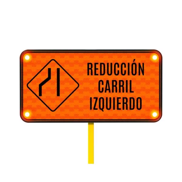 Señal Reducción de Calzada Solar 122x61 cm