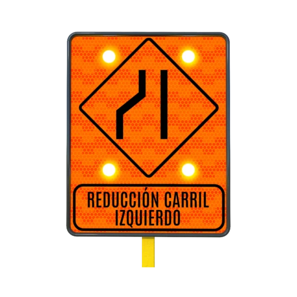 Señal Reducción de Calzada Solar 61x76 cm