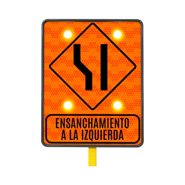 Señal Reducción de Carril Solar 61x76 cm