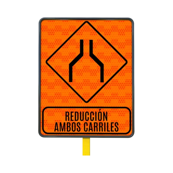 Señalamientos de Tránsito Reducción a la Calzada 61x76 cm