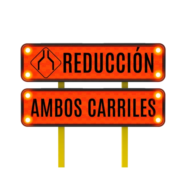 Señalamientos de Tránsito Reducción a la Calzada Solar 122x30 cm