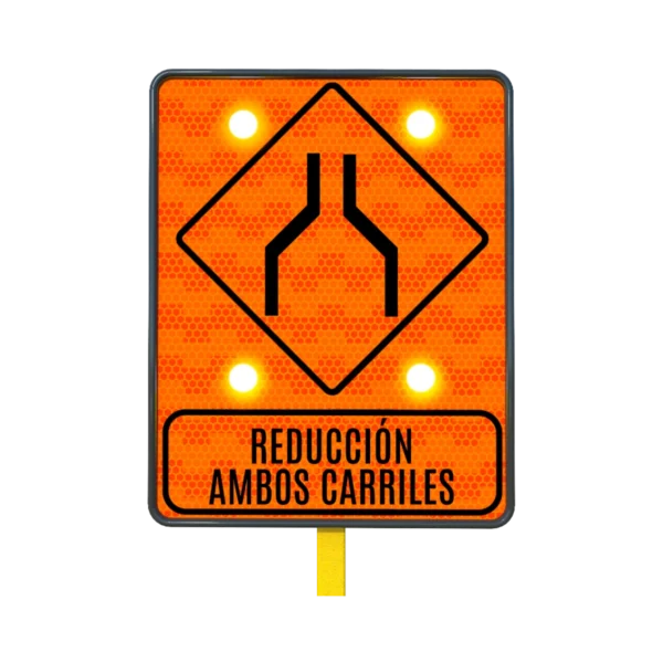 Señalamientos de Tránsito Reducción a la Calzada Solar 61x76 cm