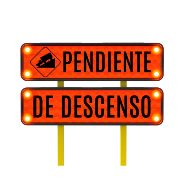 Señales de Tránsito Pendiente Descendente Solar 122x30 cm