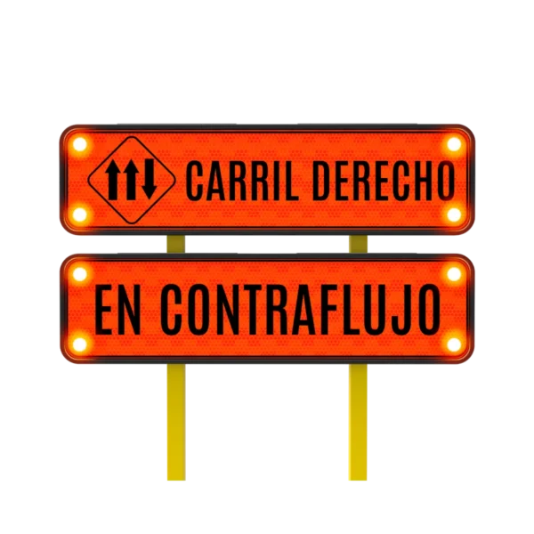 Vía de Tres Carriles y Doble Sentido Solar 122x30 cm