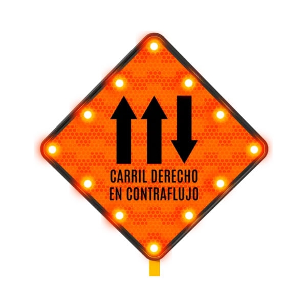 Vía de Tres Carriles y Doble Sentido Solar 71x71 cm