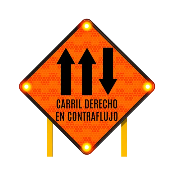 Vía de Tres Carriles y Doble Sentido Solar 86x86 cm