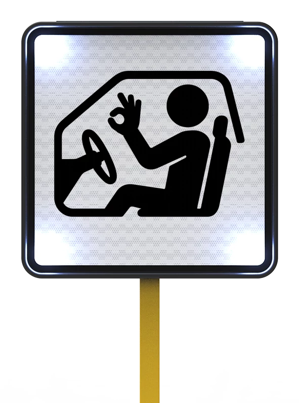 Señal de tránsito de automovilista