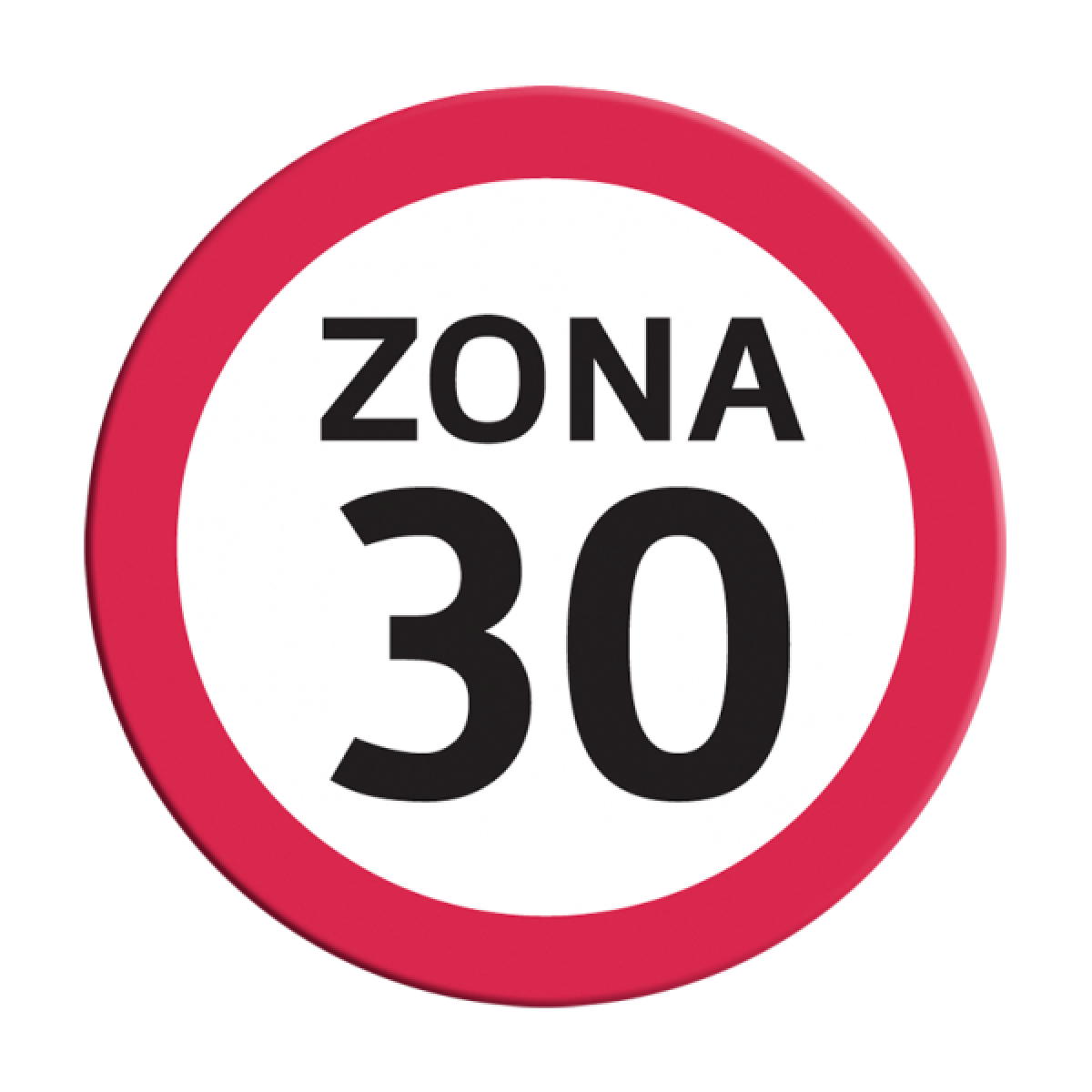 La Señal SR-40 Zona 30, especifica el límite de velocidad máxima de una zona donde tienen preferencia los peatones y ciclistas