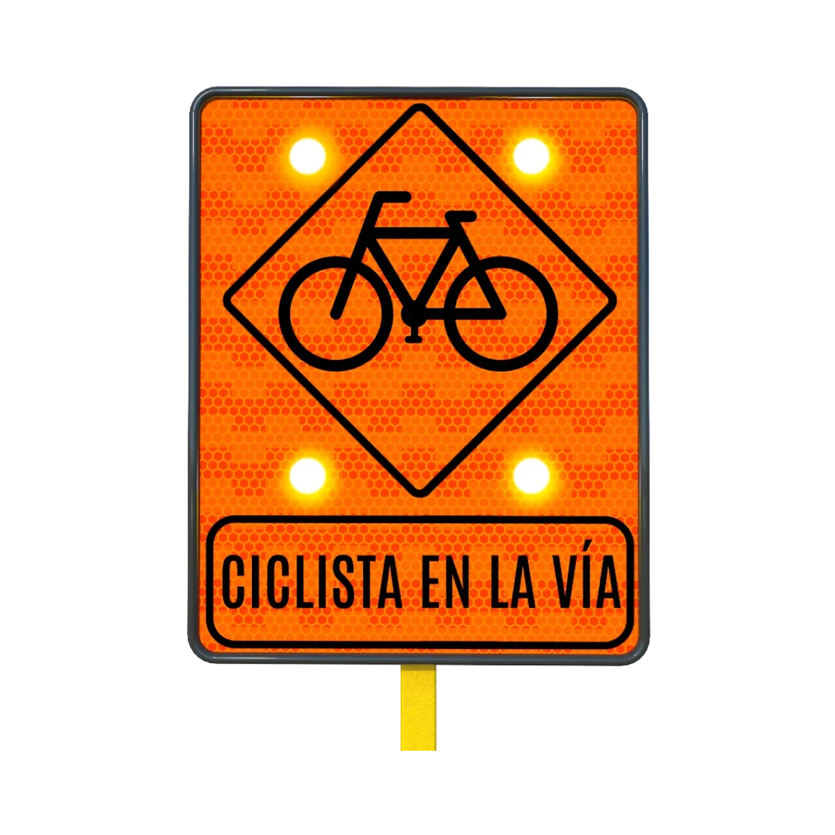 Ciclista en la Vía Señal de Tránsito Solar 61x76 cm