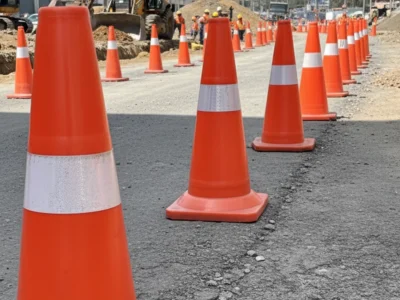 ¿Qué significa el color naranja en las señales de tráfico o seguridad vial? ¿Por qué se usan conos y barreras de color naranja en las obras viales? Diferencia entre señalización vial amarilla y naranja. Normativa del color naranja para dispositivos de seguridad vial. Color naranja en chalecos reflectantes para trabajadores viales. Función del trafitambo color naranja en la carretera. Psicología del color naranja y su visibilidad en obras. Significado de las líneas naranjas en Google Maps. ¿El color naranja indica advertencia o peligro de obra vial? Conos viales naranjas con bandas reflectantes.