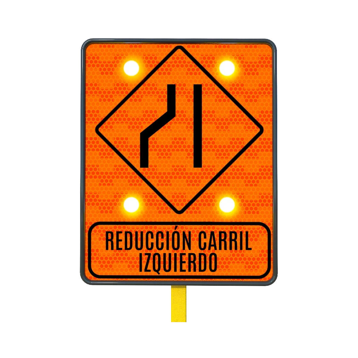 Señal Reducción de Calzada Solar 61x76 cm