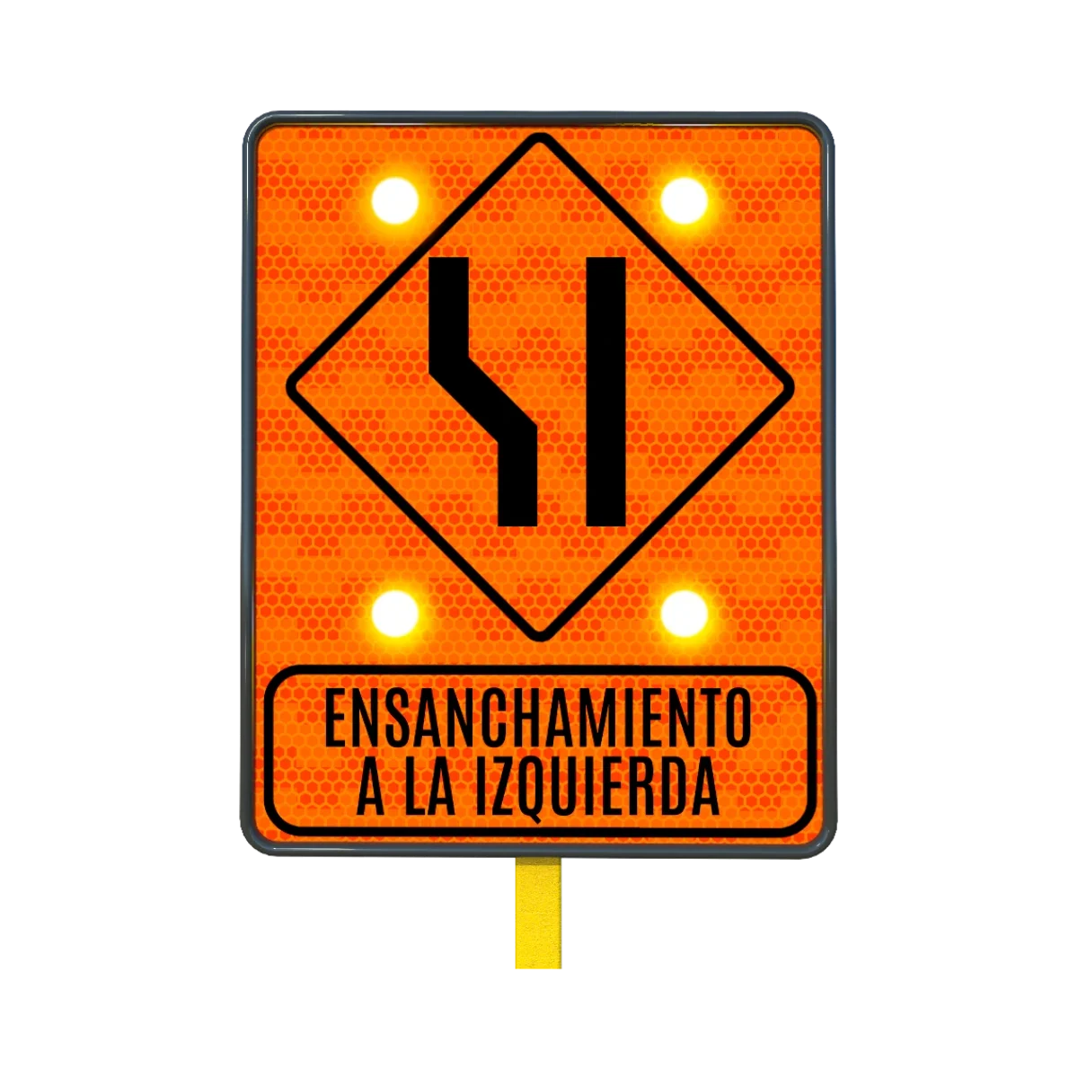 Señal Reducción de Carril Solar 61x76 cm